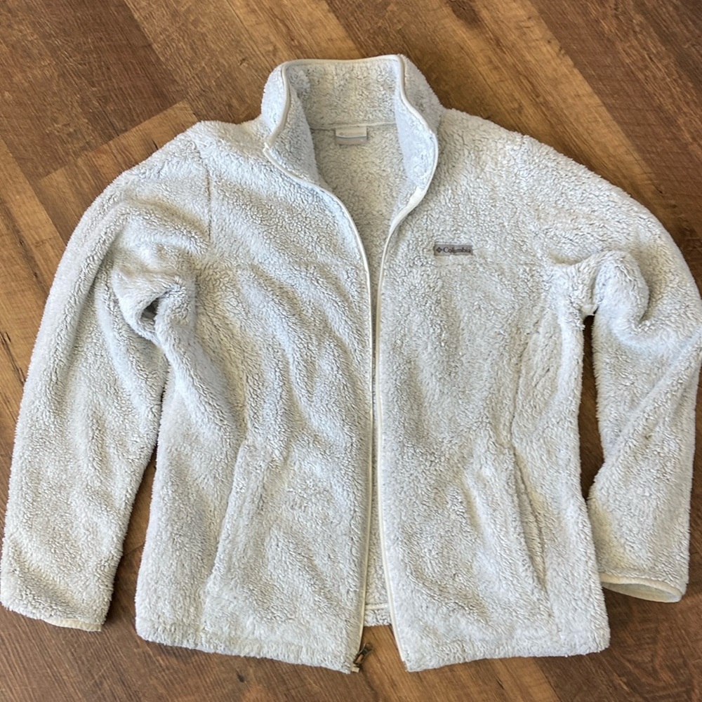 Columbia light grey fleece jacket